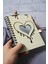 Kalp Desenli Ahşap Kapaklı Defter - Kareli Defter - Ajanda - Okul Defteri (A5 - 120 Sayfa) 3