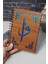 Elif Vav Desenli Ahşap Kapaklı Defter - Kareli Defter - Ajanda - Okul Defteri (A5 - 120 Sayfa) 3