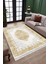 Vintage Motifli Makinede Yıkanabilir Kilim Kaymaz Dot Tabanlı Oturma Odası Halısı 3049A 3