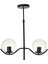 Ranya 2 li Şeffaf Camlı Salon Oturma Odası Modern Avize - (Siyah) 2
