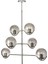 Ranya 6 Lı Füme Camlı Salon Oturma Odası Modern Kollu Avize - (KROM KAPLAMA) 3