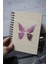 Kelebek Temalı Ahşap Kapaklı Defter - Kareli Defter - Ajanda - Okul Defteri (A5 - 120 Sayfa) 3