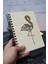 Flamingo Figürlü Ahşap Kapaklı Defter - Çizgisiz Defter - Günlük - Ajanda- A5 Anı Defteri 1