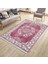 Klasik Desenli Bordo Makinede Yıkanabilir Kilim Kaymaz Dot Tabanlı Oturma Odası Halısı 3027C 2