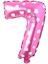 Parti̇ Vi̇tri̇i̇ 7 Rakamlı 16 Iç Pembe Kalpli Folyo Balo 36 cm (Pembe) 1