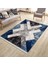 Geometrik Mavi Halı Makinede Yıkanabilir Kaymaz Tabanlı Kilim Dot Tabanlı Salon Halısı 0037D 3