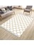 Krem Bej Çizgili Halı Kaymaz Taban Makinede Yıkanabilir Kilim Dot Tabanlı Salon Halısı 0010F 3