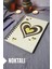 Kalp Desenli Ahşap Kapaklı Defter - Noktalı Defter - Ajanda - Okul Defteri (A5 - 120 Sayfa) 1
