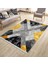 Geometrik Sarı Halı Makinede Yıkanabilir Kaymaz Tabanlı Kilim Dot Tabanlı Salon Halısı 0037F 3