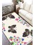 Kelebek Desenli Halı Yıkanabilir Kilim Kaymaz Tabanlı Yolluk Dot Tabanlı Halı 2055C 1