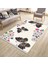 Kelebek Desenli Halı Yıkanabilir Kilim Kaymaz Tabanlı Yolluk Dot Tabanlı Halı 2055C 4