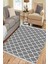 Gri Beyaz Çizgili Halı Kaymaz Taban Makinede Yıkanabilir Kilim Dot Tabanlı Salon Halısı 0010D 1