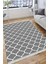 Gri Beyaz Çizgili Halı Kaymaz Taban Makinede Yıkanabilir Kilim Dot Tabanlı Salon Halısı 0010D 4