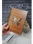 Kelebek Temalı Ahşap Kapaklı Defter - Kareli Defter - Ajanda - Okul Defteri (A5 - 120 Sayfa) 3