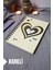 Kalp Desenli Ahşap Kapaklı Defter - Kareli Defter - Ajanda - Okul Defteri (A5 - 120 Sayfa) 1