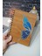 Kelebek Temalı Ahşap Kapaklı Defter - Kareli Defter - Ajanda - Okul Defteri (A5 - 120 Sayfa) 3