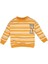 Erkek Bebek Turuncu Regular Fit Bisiklet Yaka Çizgili Içi Yumuşak Tüylü Ince Sweatshirt 1
