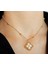Kristal Taşlı Van Cleef Model Kolye, Altın Kaplama Çift Taraflı Yonca Modeli Kolye, Van Cleef Bijuteri Kolye, Van Cleef Altın Kaplama Kolye, Dört Yapraklı Şans Yonca Kolye 3