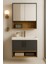 Legna 80 cm Antrasit & Ahşap Banyo Dolabı Takımı Alt ve Üst Dolaplı (Lavabo Dahil) 2