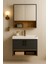 Legna 80 cm Antrasit & Ahşap Banyo Dolabı Takımı Alt ve Üst Dolaplı (Lavabo Dahil) 3