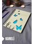 Kelebek Desenli Ahşap Kapaklı Defter - Kareli Defter - Ajanda - Okul Defteri (A5 - 120 Sayfa) 1