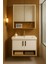 Legna 80 cm Beyaz & Ahşap Banyo Dolabı Takımı (Lavabo Dahil) 3