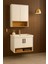 Legna 80 cm Beyaz & Ahşap Banyo Dolabı Takımı (Lavabo Dahil) 6