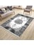 Klasik Desenli Gri Makinede Yıkanabilir Kilim Kaymaz Dot Tabanlı Oturma Odası Halısı 3029D 1