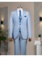Italyan Stil Slim Fit Mono Yaka Ceket Pantolon Takım Elbise Mavi T14473 1