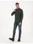 Erkek Koyu Haki Slim Fit Uzun Kollu Gömlek 50311562-VR111 4