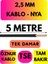 Öznur 2,5 mm Nya Kablo Metre Seçenekli (Siyah) 1