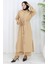 Boydan Düğmeli Tunik Pantolon Ikili Takım 2100-05 Sütlü Kahve 2