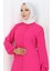 Boydan Düğmeli Tunik 3118-03 Fuşya 4