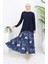 Sandy Kumaş Tunik Etek Ikili Takım 2073-01 Lacivert 1