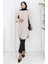 Boydan Düğmeli Tunik 3118-01 Bej 1