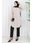 Boydan Düğmeli Tunik 3118-01 Bej 3