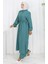 Boydan Düğmeli Tunik Pantolon Ikili Takım 2100-02 Yeşil 2