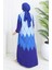 Eteğe Sulu Viskon Kare Yaka Elbise 984585E-03 Indigo 5