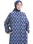 Boydan Düğmeli Desenli Elbise 0124-05 Lacivert 5