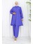 Boydan Düğmeli Tunik Pantolon Ikili Takım 2108-01 Saks 1