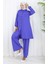 Boydan Düğmeli Tunik Pantolon Ikili Takım 2108-01 Saks 3