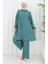 Boydan Düğmeli Tunik Pantolon Ikili Takım 2108-03 Yeşil 1