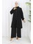 Boydan Düğmeli Tunik Pantolon Ikili Takım 2108-05 Siyah 1