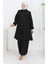 Boydan Düğmeli Tunik Pantolon Ikili Takım 2108-05 Siyah 2