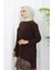 Sandy Kumaş Tunik Etek Ikili Takım 2073-04 Kahverengi 4