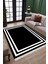 Düz Çizgili Siyah Modern Makinede Yıkanabilir Kaymaz Taban Kilim Dot Tabanlı Salon Halısı 0065A 2