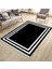 Düz Çizgili Siyah Modern Makinede Yıkanabilir Kaymaz Taban Kilim Dot Tabanlı Salon Halısı 0065A 3