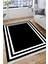 Düz Çizgili Siyah Modern Makinede Yıkanabilir Kaymaz Taban Kilim Dot Tabanlı Salon Halısı 0065A 4