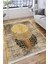 Altın Renk Çerçeveli Halı Makinede Yıkanabilir Kaymaz Taban Kilim Dot Tabanlı Salon Halısı 0040A 4