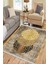 Altın Renk Çerçeveli Halı Makinede Yıkanabilir Kaymaz Taban Kilim Dot Tabanlı Salon Halısı 0040A 1